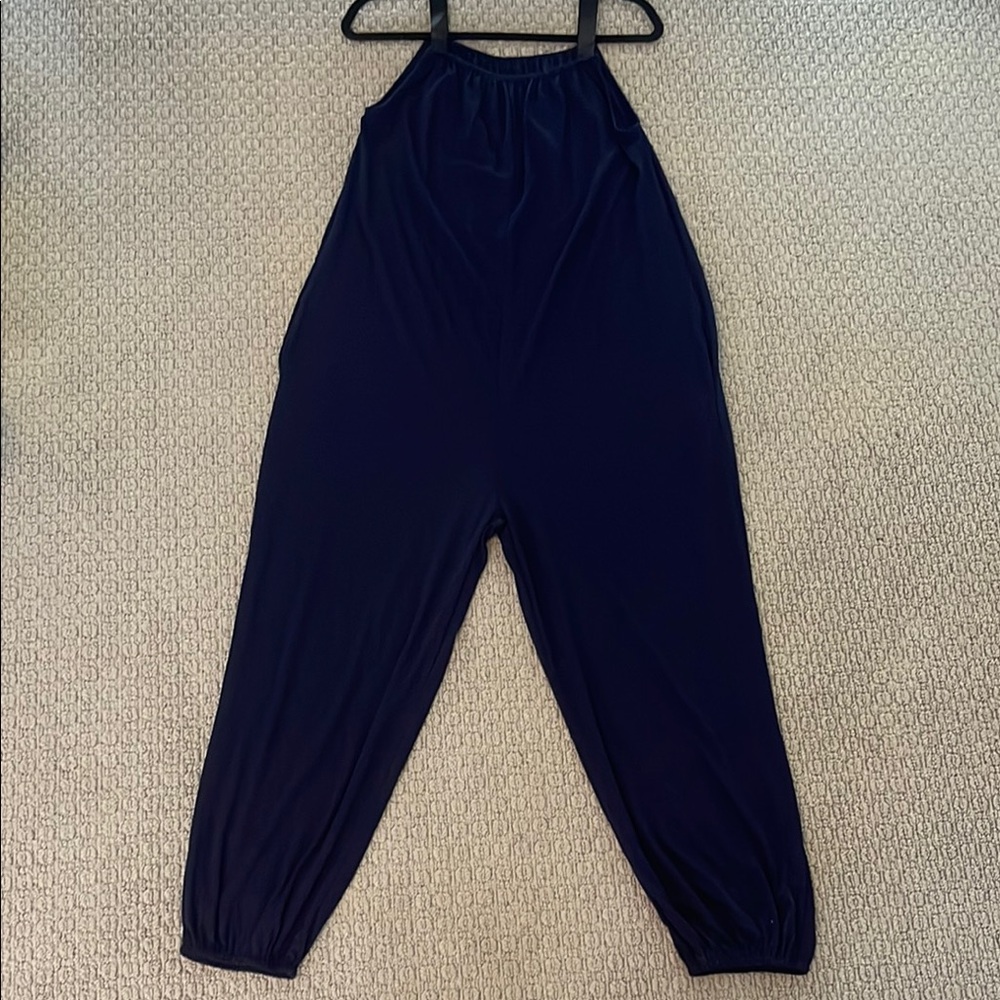 Black Jumpsuit with Relaxed Fit and Tapered Legs